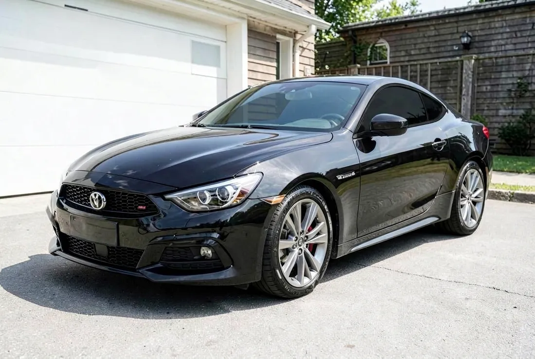 Black coupe after ceramic window tint