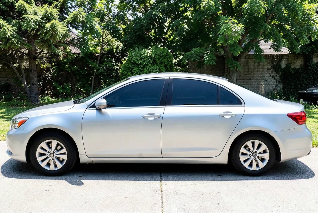 Silver sedan after ceramic window tint