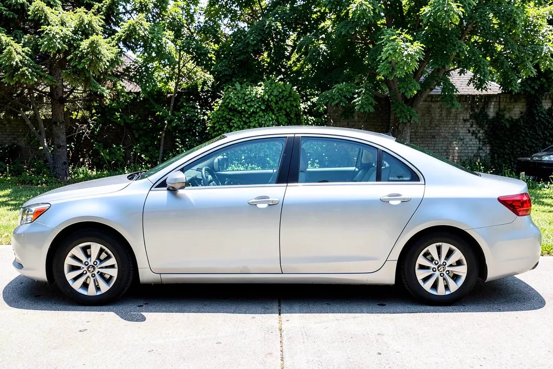 Silver sedan before window tint